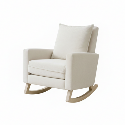 Beige rocking chair on a white background
