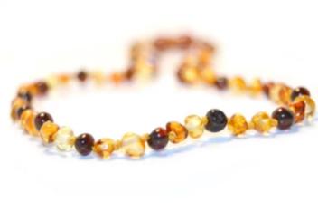 AMBER BEADS TEETHING NECKLACE