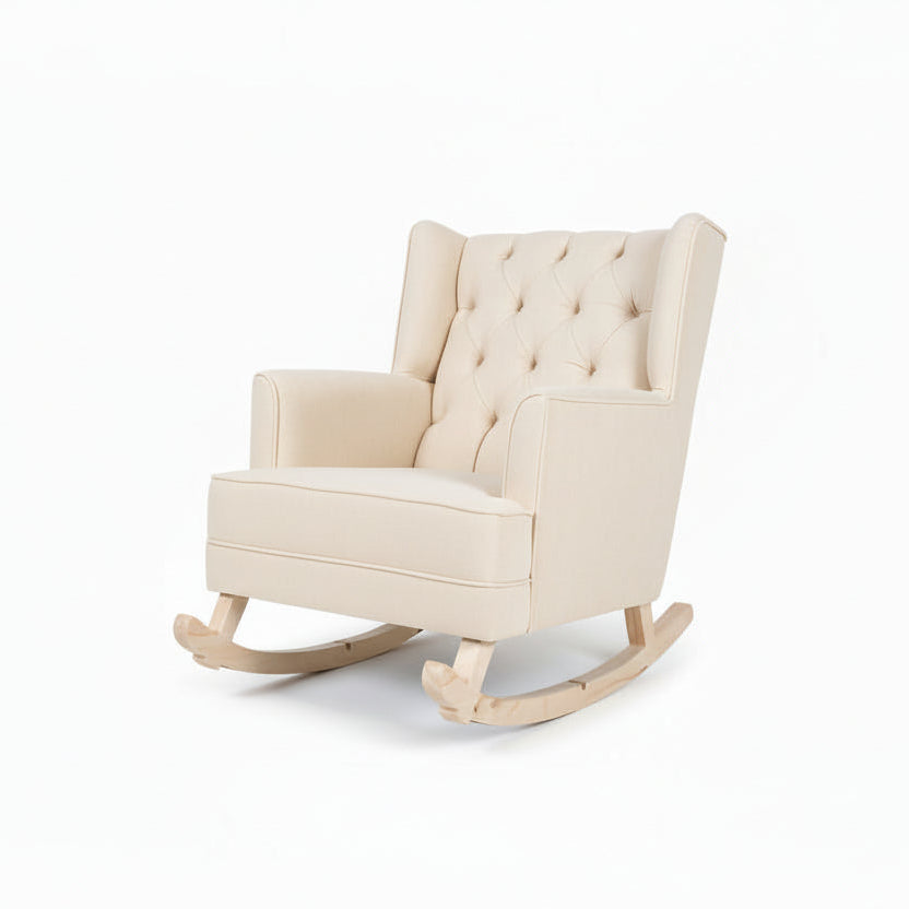 Beige rocking chair on a white background