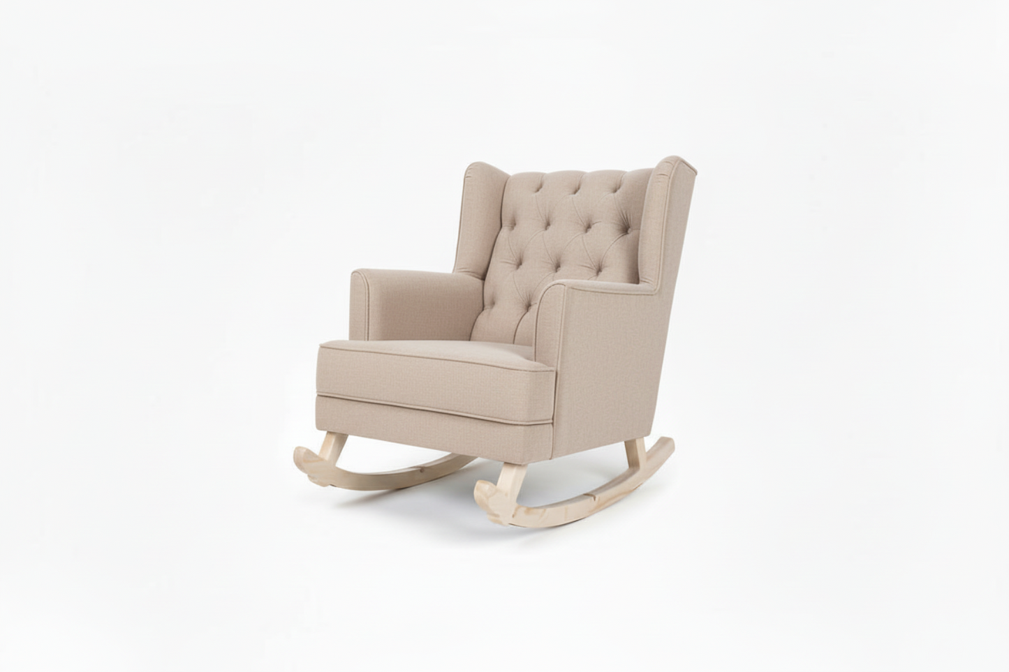 Beige rocking chair on a white background