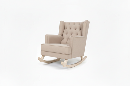 Beige rocking chair on a white background