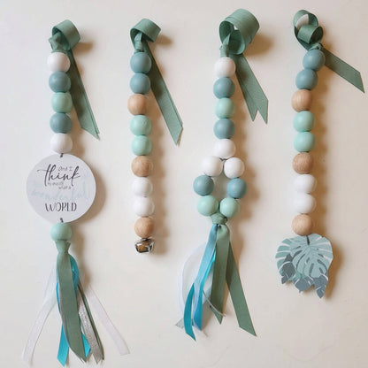 Wooden Dingle Dangle Set - Botanical Decor
