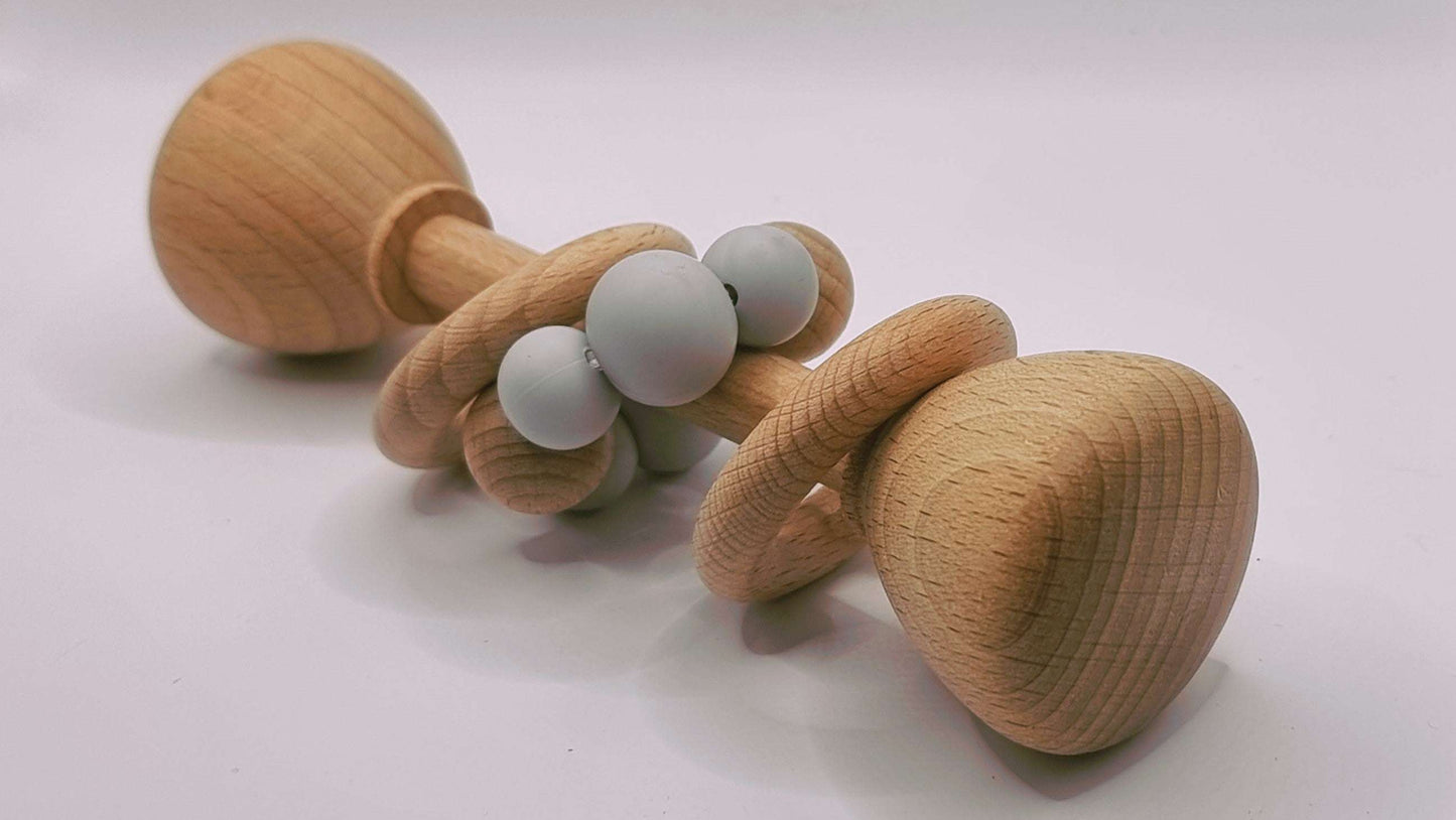 WOODEN RATTLES Rattles GREY