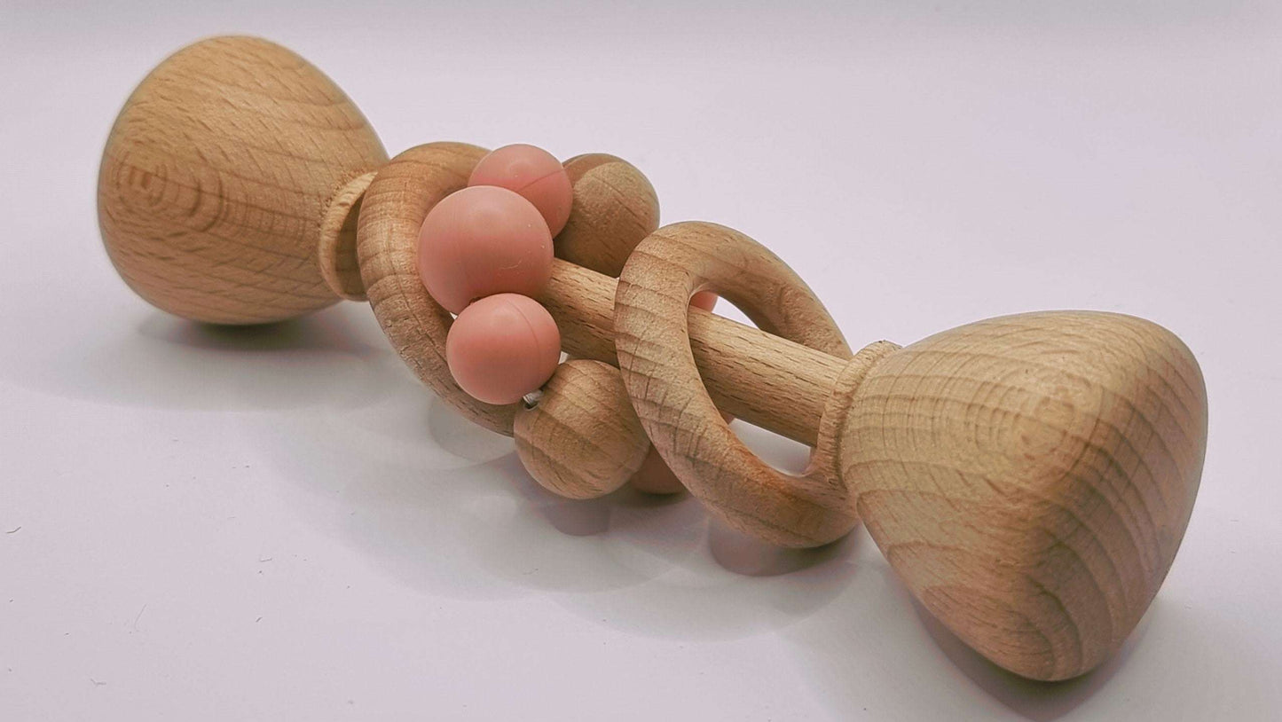 WOODEN RATTLES Rattles PINK