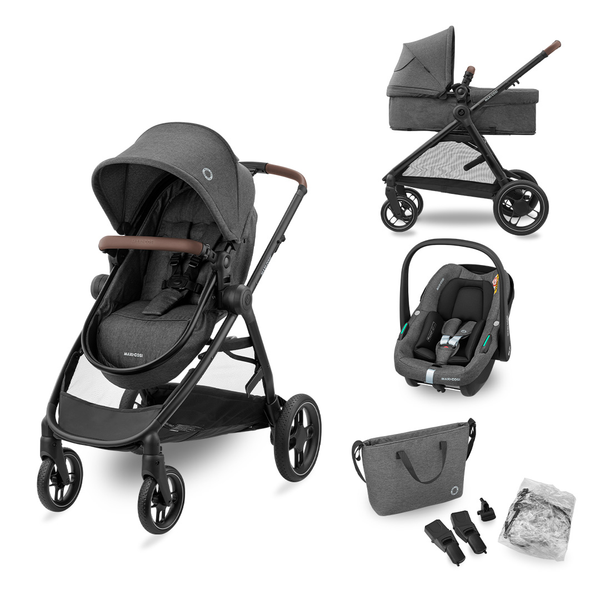 Zelia S Trio Dark Grey Stroller Travel System Pinkfoot Boutique